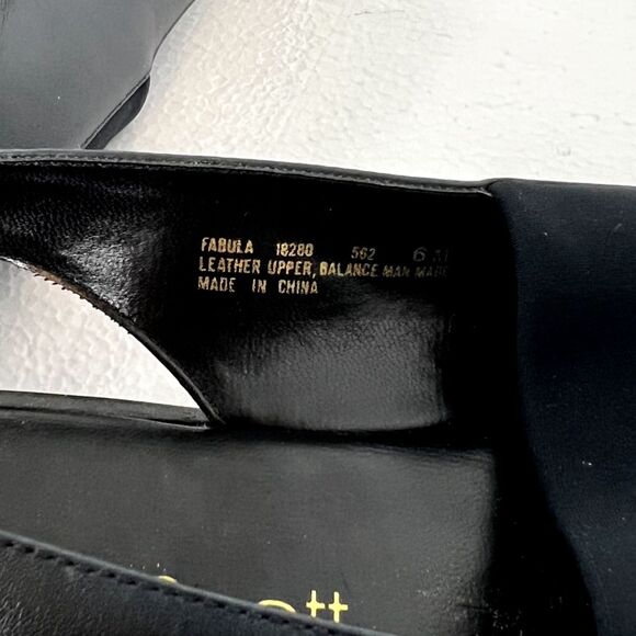 Laura Scott Women's 6M Fabula Black Open Toe Slingback Chunky Heel Sandals NEW - Picture 6 of 6